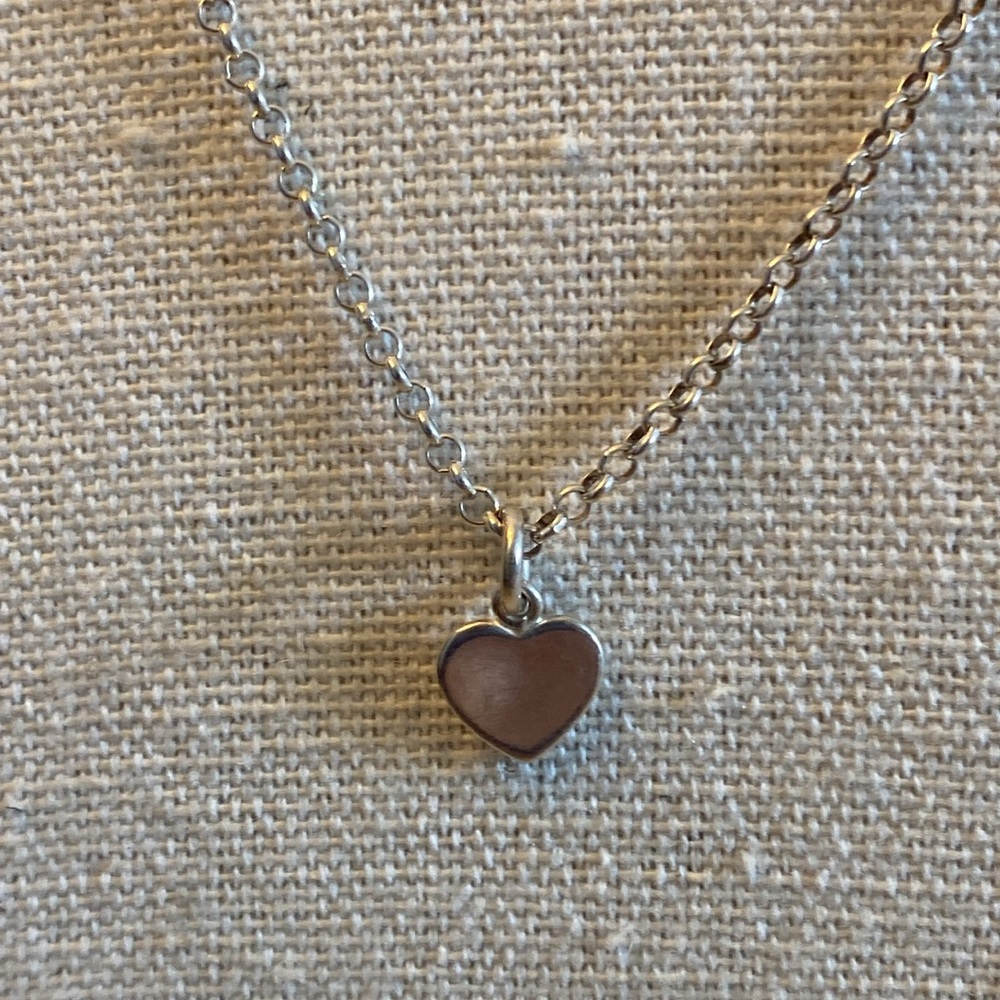 Elegant 16” Sterling Silver Heart Necklace